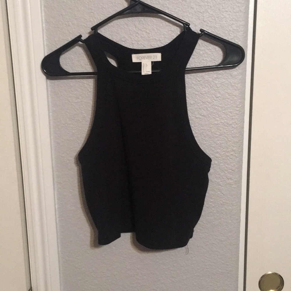 forever 21 black crop tank top